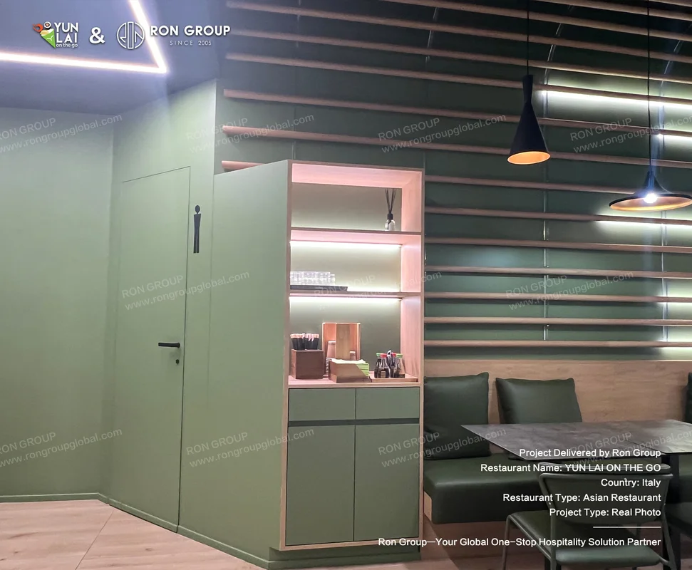 YUN LAI ON THE GO green and wood decor