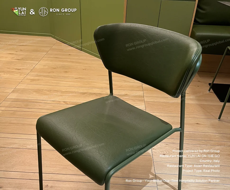 YUN LAI ON THE GO green leather chair
