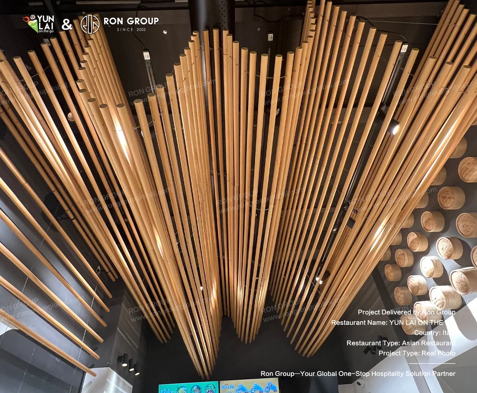 YUN LAI ON THE GO wooden slat ceiling