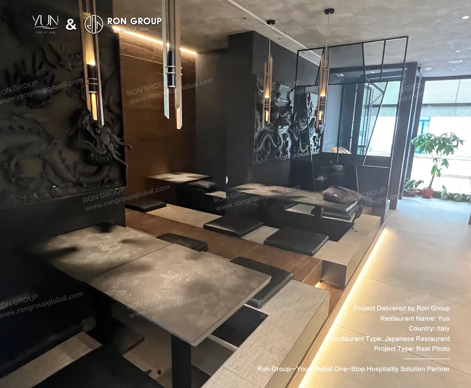 Yun dark wood and concrete design