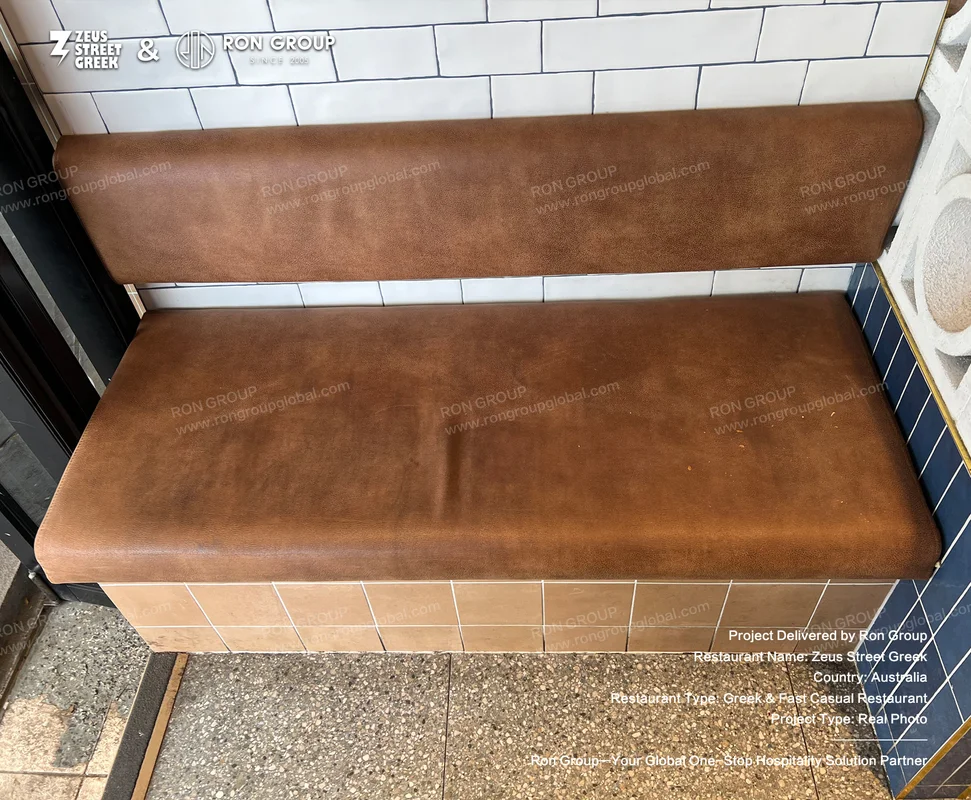 Zeus Street Greek leather bench seating nook