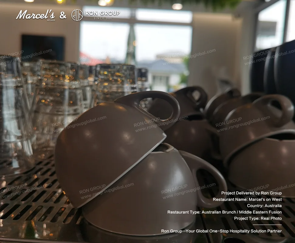 Brunch On West RonGroup-Brunch_On_West-Stacked_Ceramic_Mugs_Tray.webp