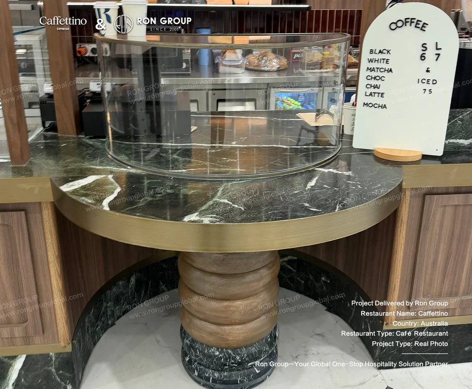 Caffettino marble counter with glass dome