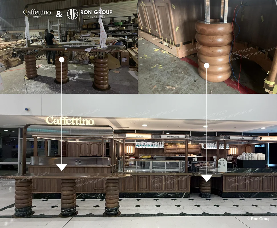Caffettino tables from workshop to site