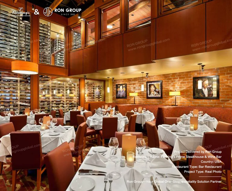 Flemings Prime Steakhouse Upscale Restaurant Interior