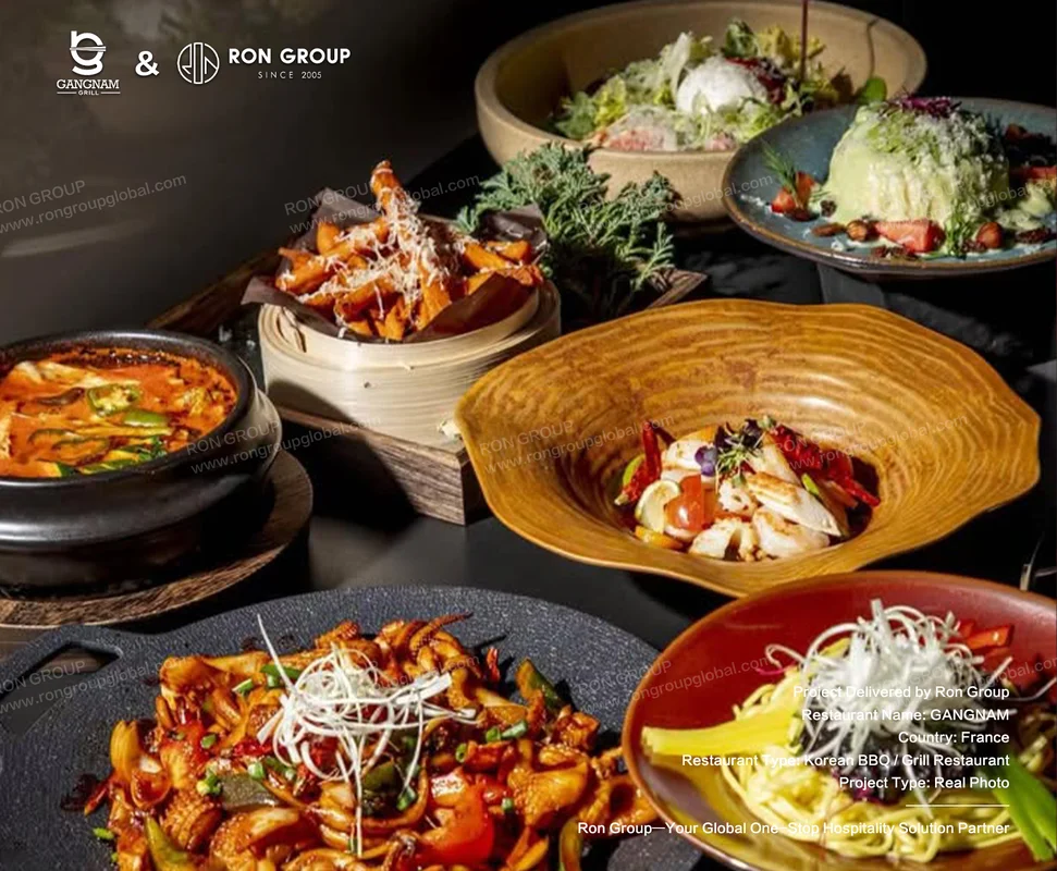 Gangnam Gourmet Korean Dishes Displayed