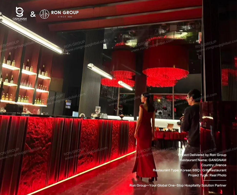 Gangnam Red Lit Bar Interior