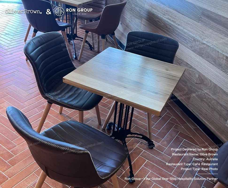 Oliver Brown open dining with black chairs