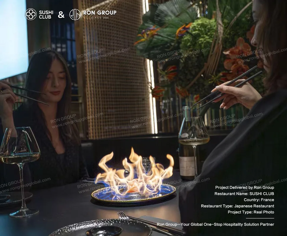Tableside flame dish at Sushi Club