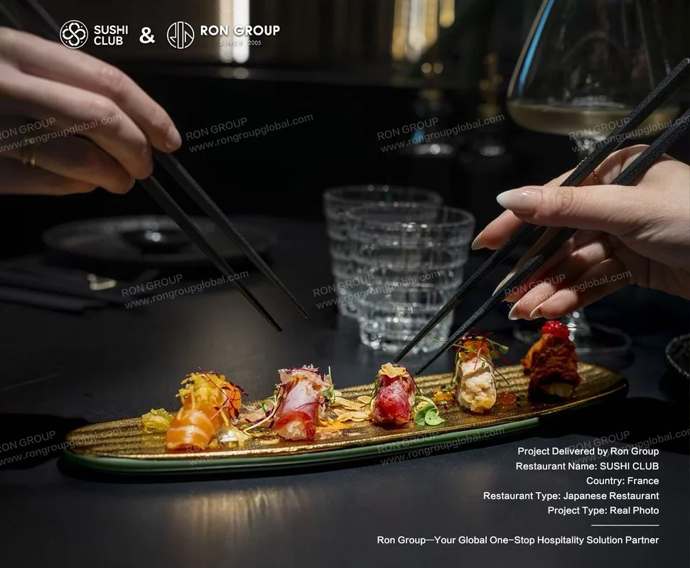 Sushi platter with chopsticks at Sushi Club
