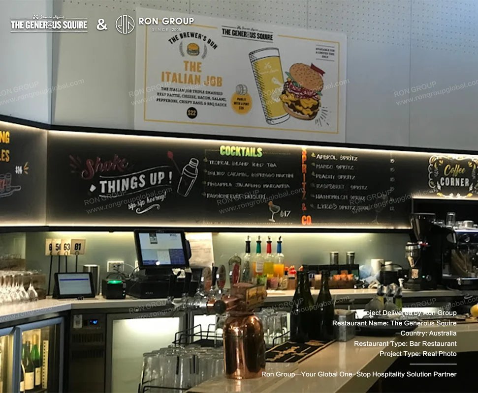 The Generous Squire Bar Counter With Menu Board