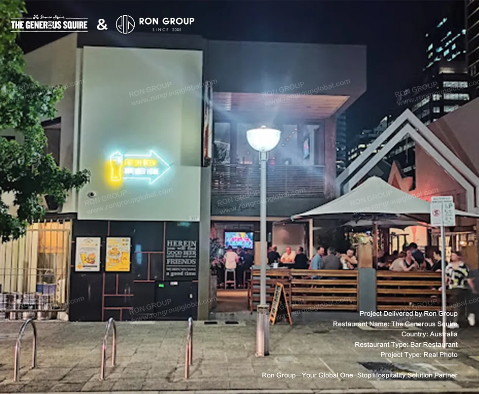 The Generous Squire Nighttime Restaurant Exterior
