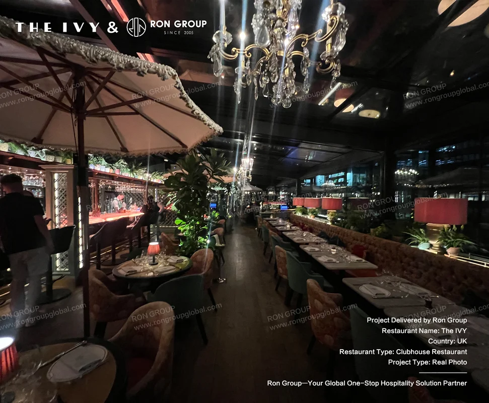 The IVY after-dark dining room