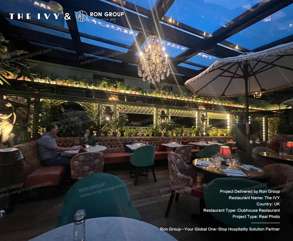 The IVY rooftop terrace at dusk
