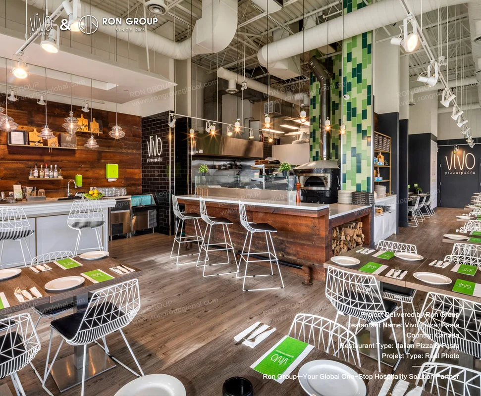 Vivo Pizza Pasta Industrial Style Dining Space