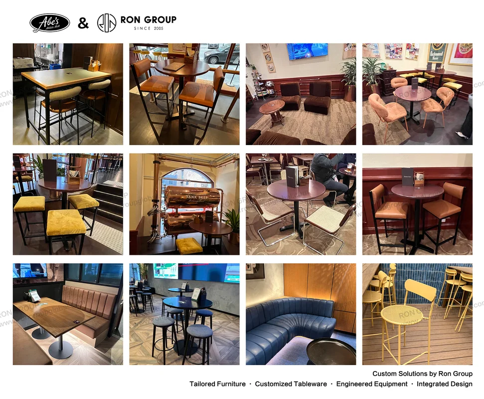 Coordinated sports club booths bar stools and lounge seating supplied for Abe's Athletic Hall