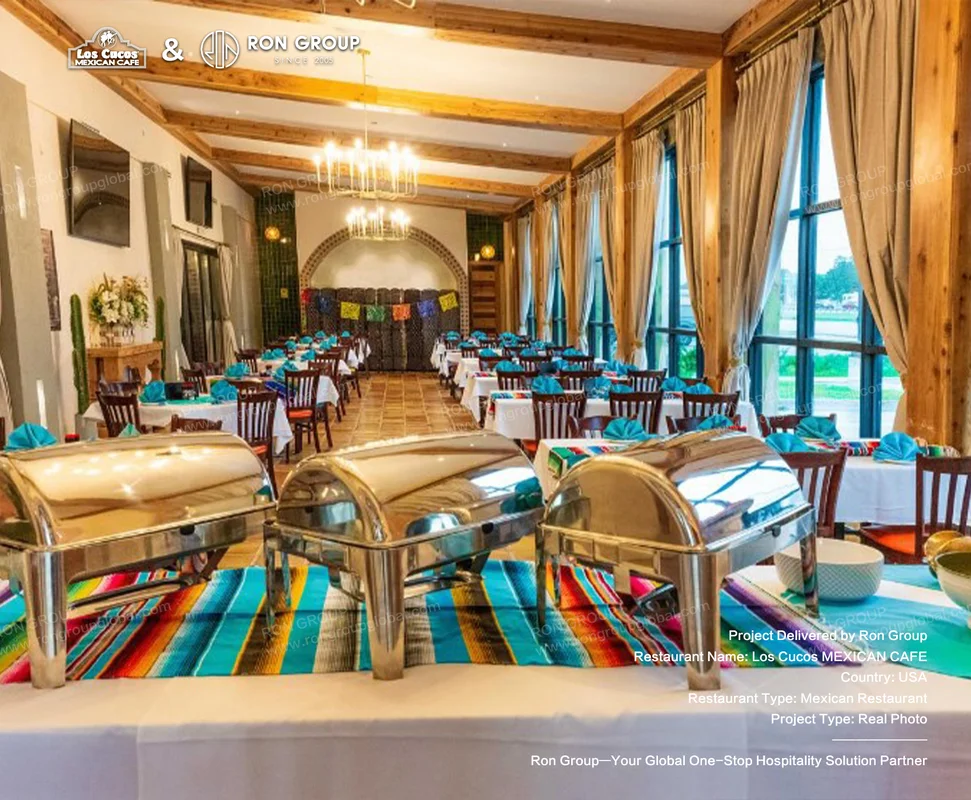 Los Cucos Mexican Cafe RonGroup-Los_Cucos_Mexican_Cafe-Buffet_Setup_With_Chafing_Dishes.webp