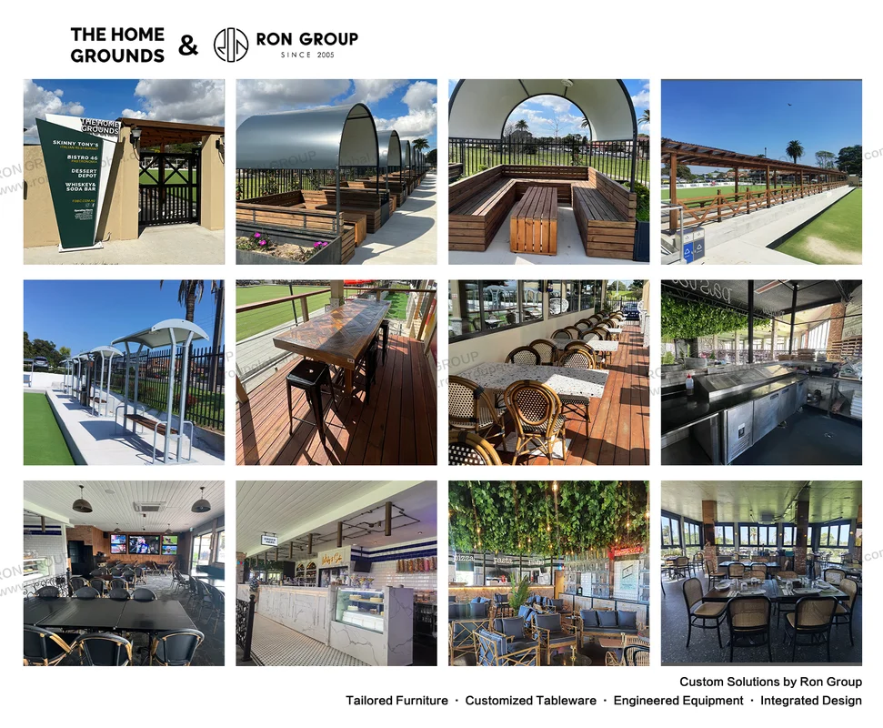 Comprehensive indoor and outdoor furniture tableware and equipment package for The Home Grounds