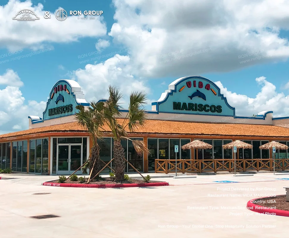 Vida Mariscos RonGroup-Vida_Mariscos-Colorful_Tiled_Roof_And_Palm_Trees.webp