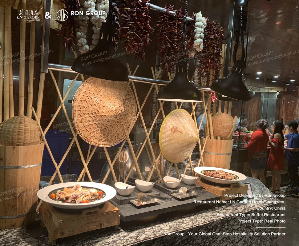 LN Garden Hotel Guangzhou Bamboo Decor and Food Display