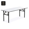 RON GROUP Folding Banquet Table - Rectangular Folding Table with White Top and Black Frame