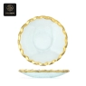 RON GROUP GoldenWave Series I Glass Plate with Gold Rim