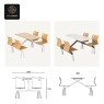 RON GROUP commercial connected dining set - wholesale restaurant 4-seater table with metal base.