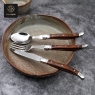 RON GROUP Wooden Handle Cutlery Set on plate