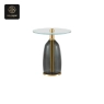 RON GROUP Villa Coffee Table Series P - Glass Top with Gold Metal Base