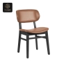 RON GROUP Brown Leather Restaurant Chair - Delicacy Comfort Series A