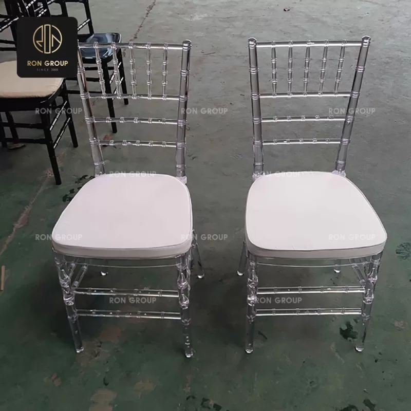 Clear Resin Chiavari Chair with Removable Pad