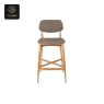 RON GROUP HighLine Series D - Wooden Bar Stool with Fabric Backrest