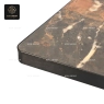 A detailed shot of the corner of the stone tabletop.