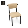 RON GROUP Comfortable Seats Series M - Beige Cushioned Chair with Black Frame