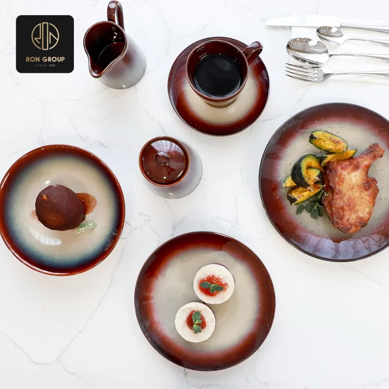 Plum Wave Kiln-Glazed Dinnerware Series