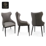 RON GROUP Series G Gray Leather Dining Chair