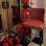 RON GROUP Bar Chair - Red Leather and Black Legs