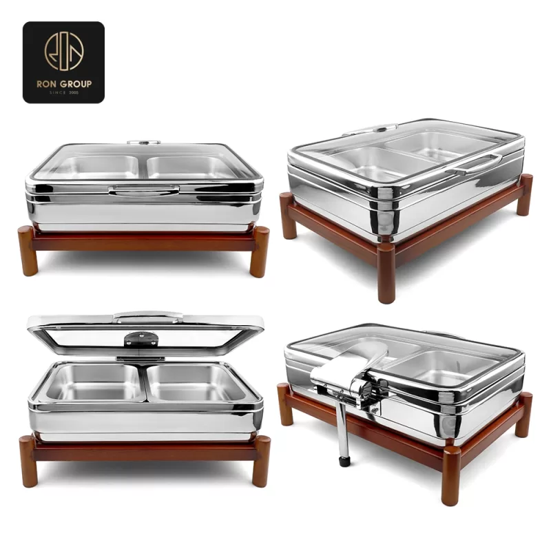 Chafing Dish with Wooden Base SeriesD