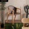 RON GROUP Leisure Dining Chair Series C - Leather and Wood Dining Chair