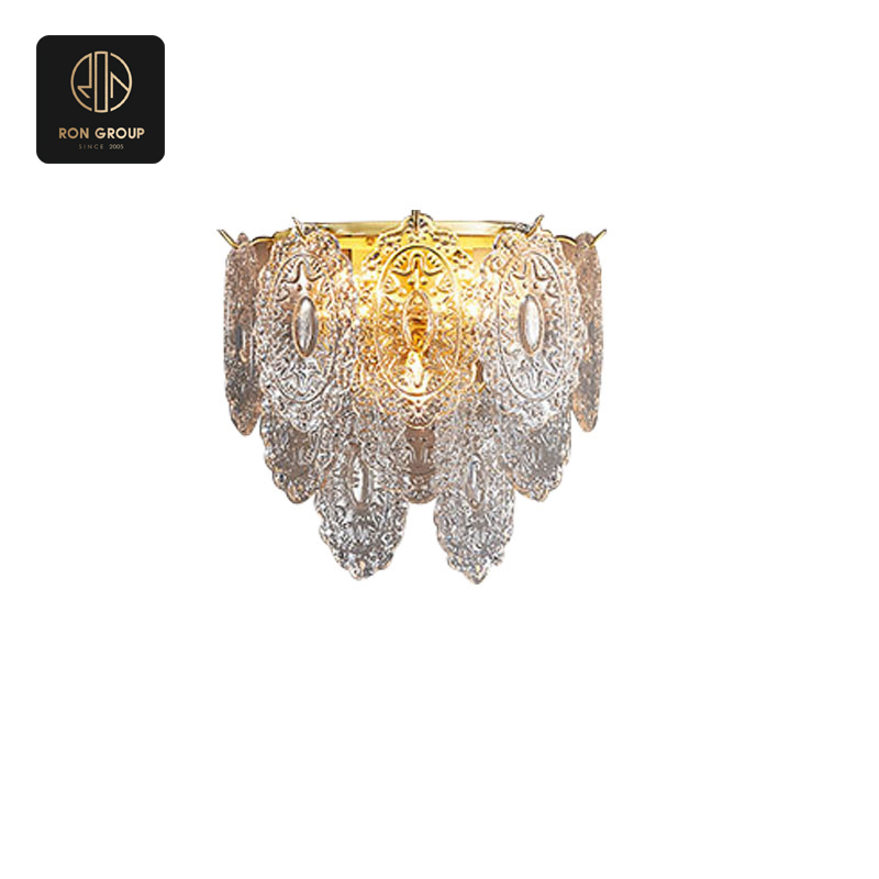 Modern Gold & Glass Chandelier