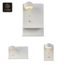 RON GROUP Linear Glow Series C - White Modern Wall Sconce with Shelf