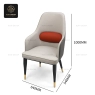 RON GROUP Cream Upholstered Armchair with Red Pillow Detail