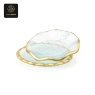 RON GROUP GoldenWave Series I Glass Plate with Gold Trim