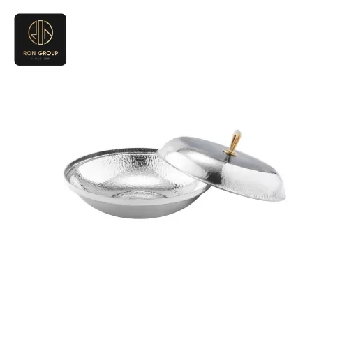 Hammered Gold Serving Bowl with Lid Series