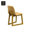 RON GROUP commercial furniture - back view dining chair with tan upholstery wooden frame
