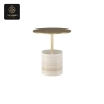 RON GROUP Villa Coffee Table Series D - Gold and Marble Side Table