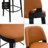 A collage of close-up photos of the bar stool's details.