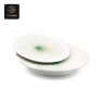 RON GROUP Elegant Daisy Series Ceramic Plate with Green Center
