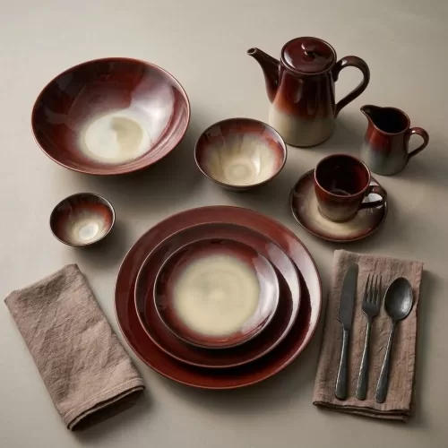 Plum Wave Kiln-Glazed Dinnerware Series