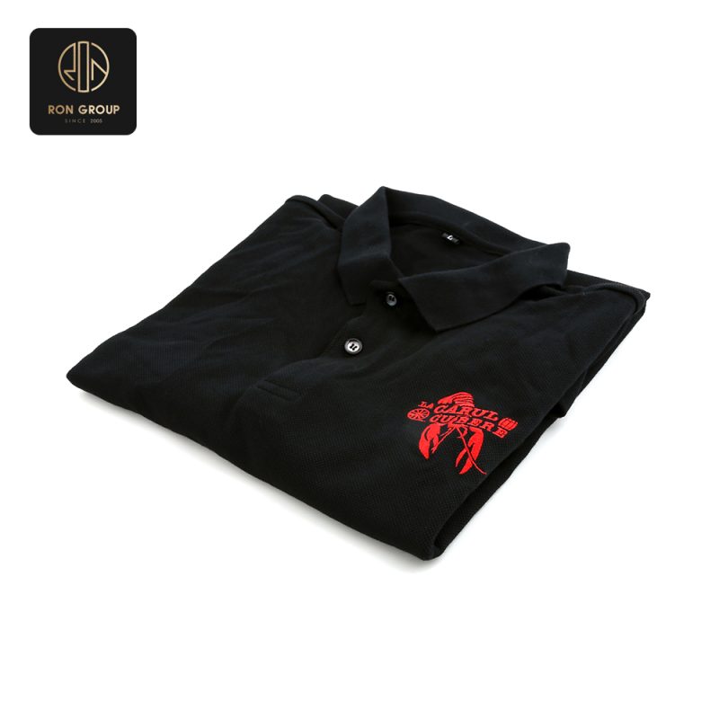 Black Polo with Red Accents